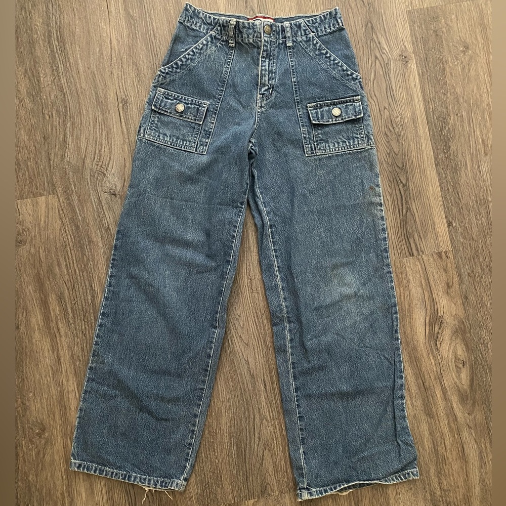 old navy baggy blue jeans
